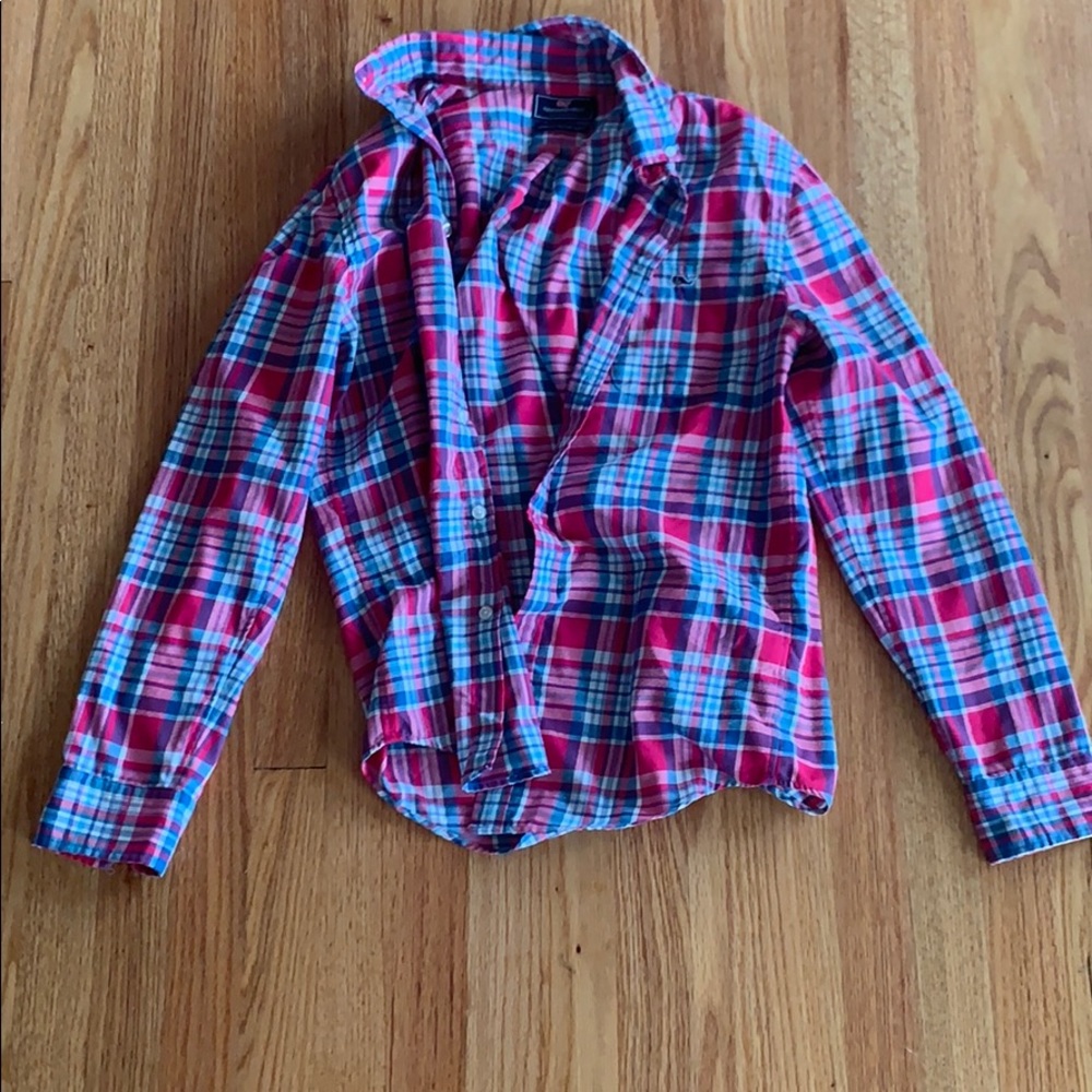 plaid vineyard vine slim fit tucker shirt